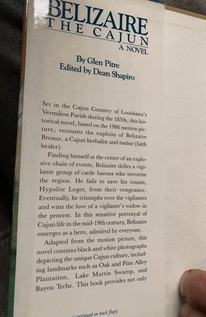 BELIZAIRE the Cajun, a novel, PITRE,1988