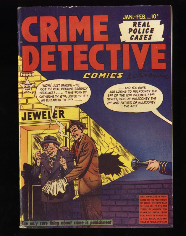 Crime Detective Comics #12 VG/FN 5.0 Volume #1 Real Police Cases!