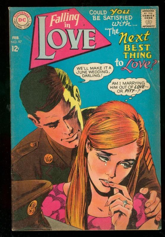 FALLING IN LOVE #97 1968-DC ROMANCE COMICS-MILITARY ISS FN