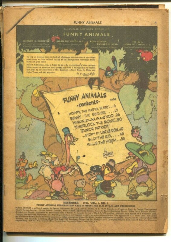 Funny Animals #1 1942-1st issue-1st Captain Marvel Bunny-WWII era humor-P