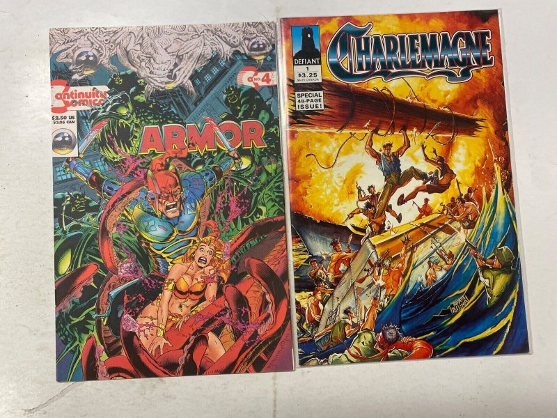 7 DEFIANT comic books Charlemagne Brigade Armor Cyber Force 15 KM39