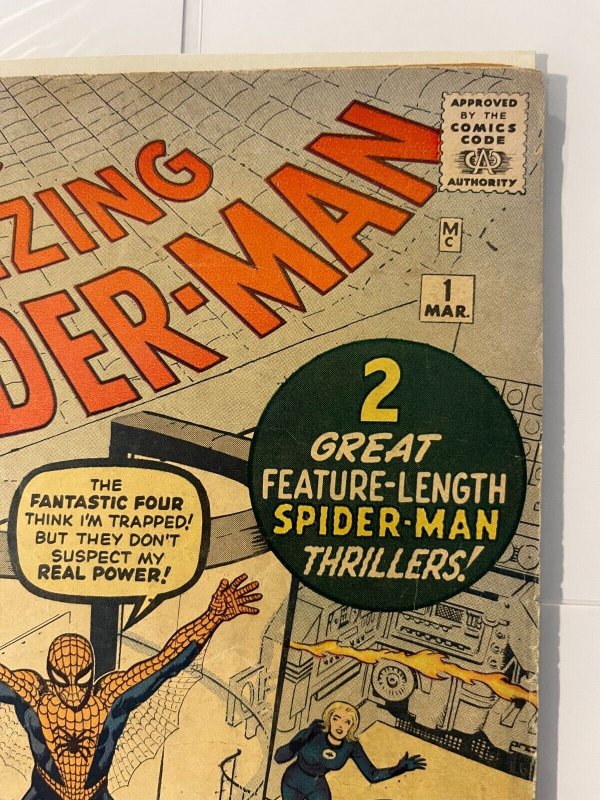Amazing Spider-Man # 1 VG- 1963 Marvel Comic Book Original NO Restoration LD2