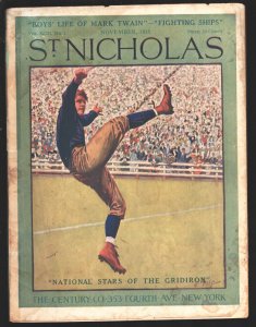 St. Nicholas 11/1915-Football game cover-Boy's Life of Mark Twain-Pulp fict...