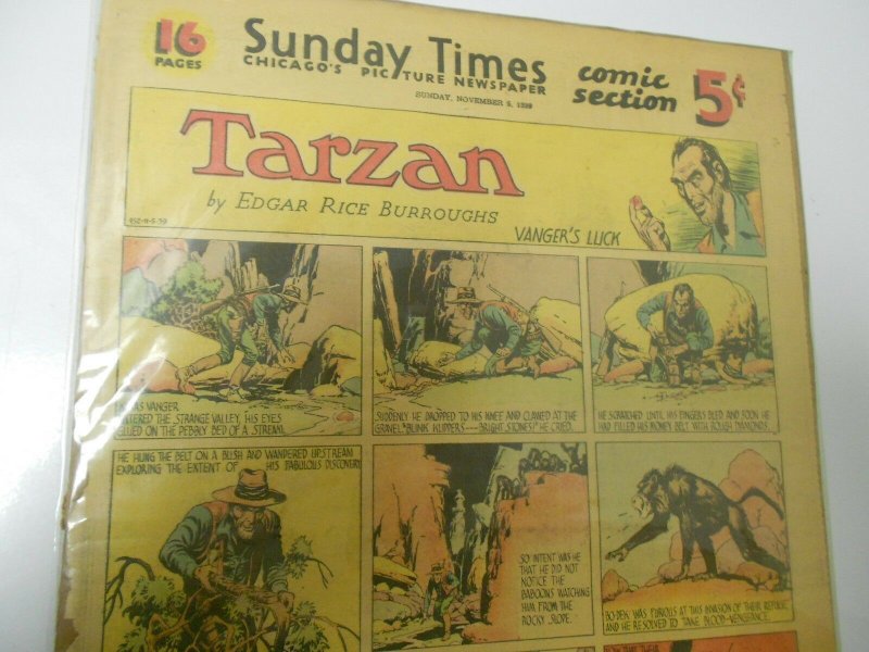 1939 TARZAN Nov. 5th SUNDAY Color Strip Tear-Sheet Edgar Rice Burroughs FULL PG