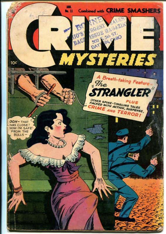 Crime Mysteries #11 1954-Ribage-AC Hollingsworth-strangler-horror-G