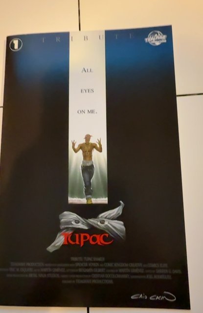 TIDAL WAVE COMICS TUPAC #1 TRADE VARIANT BLACK COVER RAPPER K78