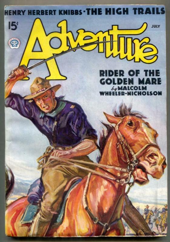 Adventure Pulp July 1936- Rider of the Golden Mare F/VF