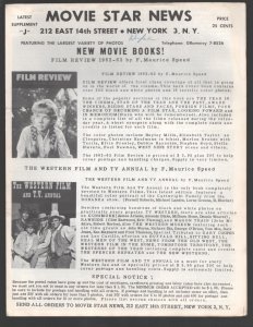Movie Star News Mail Order Sales Catalog Supplement #J 1960's-Irving Klaw-8 x...