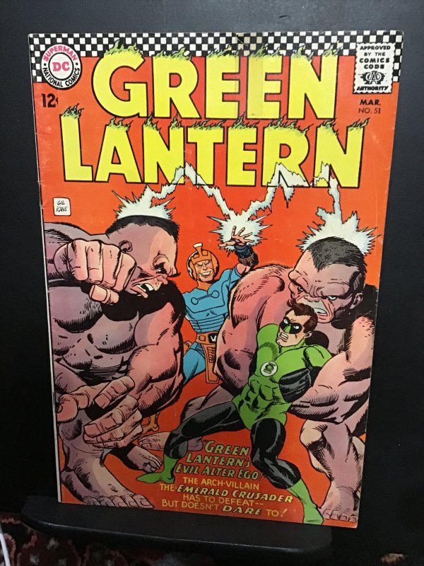 Green Lantern #51 (1967) mid high-grade alter ego, Emerald Crusader! FN/VF