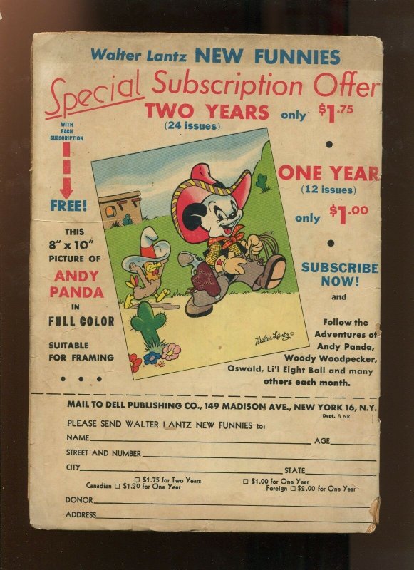 WALTER LANTZ NEW FUNNIES VOL 1 #126 (1.8) ANDY PANDA! 