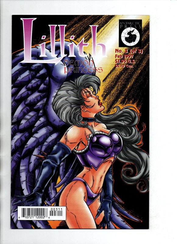 Lillith #1 2 & 3 Complete Set - supernatural girl - Antarctic - 1996 - NM