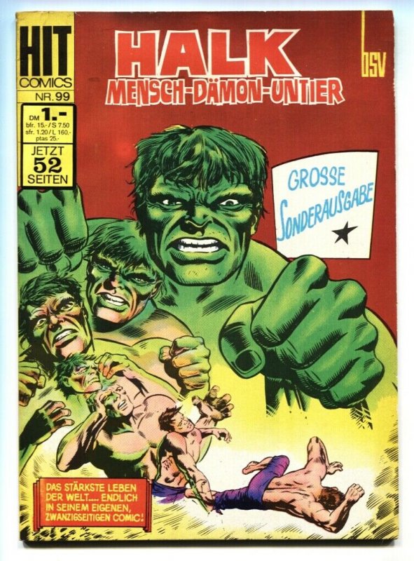 HIT #99 German-Incredible Hulk #102 comic book 1969