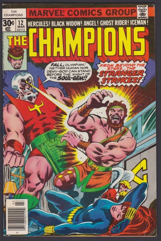 Champions #12 (Mar 1977) 5.0 VG/FN Marvel Black Widow Comic 