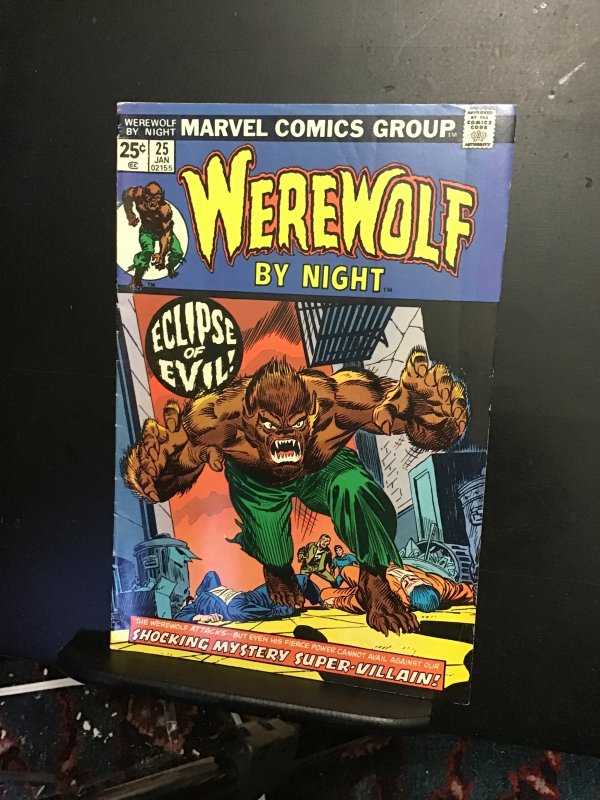 Werewolf by Night #25 (1975) Shocking mystery super villain mid high grade FN/VF