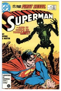 Superman #1  DC 1987 John Byrne comic Lois Lane Lex Luthor-Metallo origin KEY NM