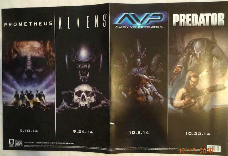 PROMETHEUS ALIEN vs PREDATOR Promo Poster, 11 x 17, 2014, DARK HORSE, Unused 348