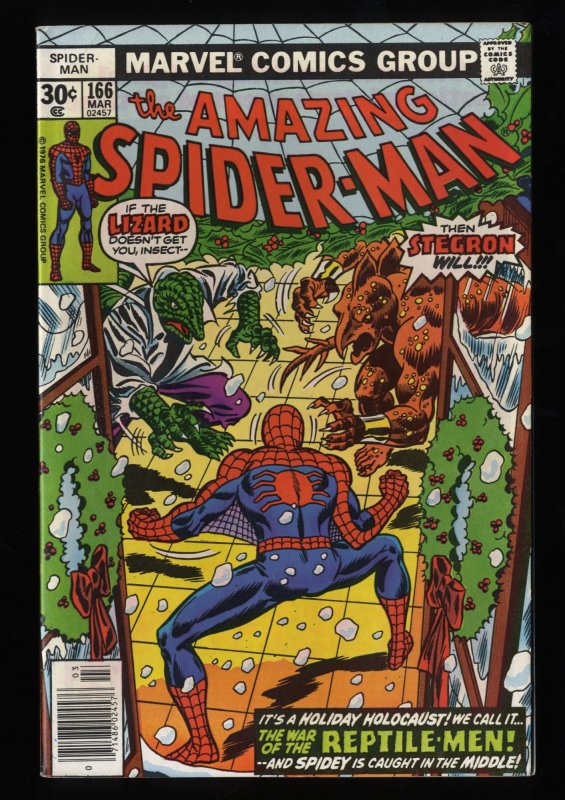 Amazing Spider-Man #166 VF/NM 9.0 Marvel Comics Spiderman Lizard!