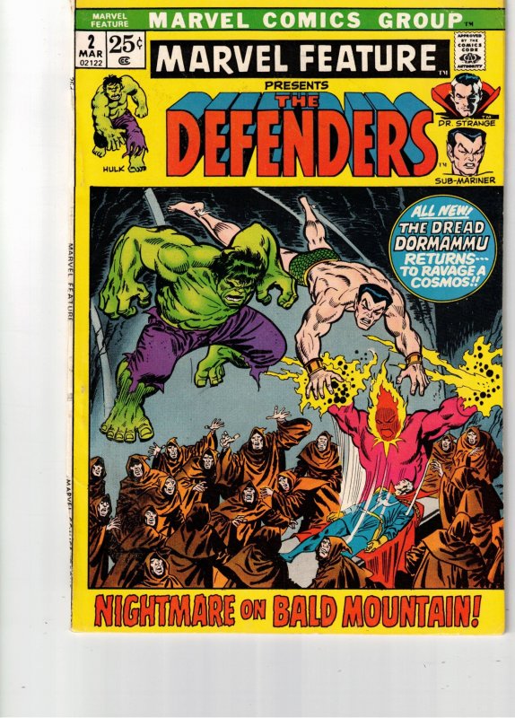 Marvel Feature #2 1972 NM- High-Grade 2nd Defenders! Hulk, Dr.Strange Utah CERT!