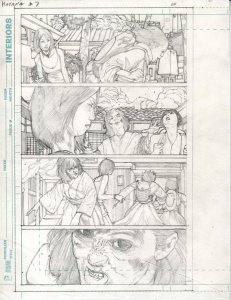 Katana #7 pg 5 DC New 52-Justice League Original Penciled art by ALEX SANCHEZ