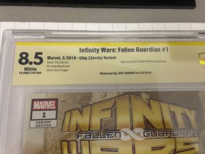 Infinity Wars: Fallen guardian 1 Zdarsky variant CBCS 8.5 signed Chip Zdarsky