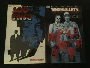 100 BULLETS Vol. 1: FIRST SHOT, LAST CALL Vol. 3: HANG UP ON THE HANG LOW tpbs