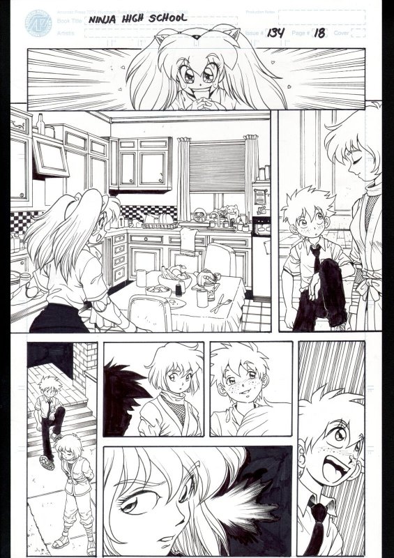 NINJA HIGH SCHOOL #134 PG 18-ORIGINAL ART-BEN DUNN-ANIME-COMIC BOOK-NHS