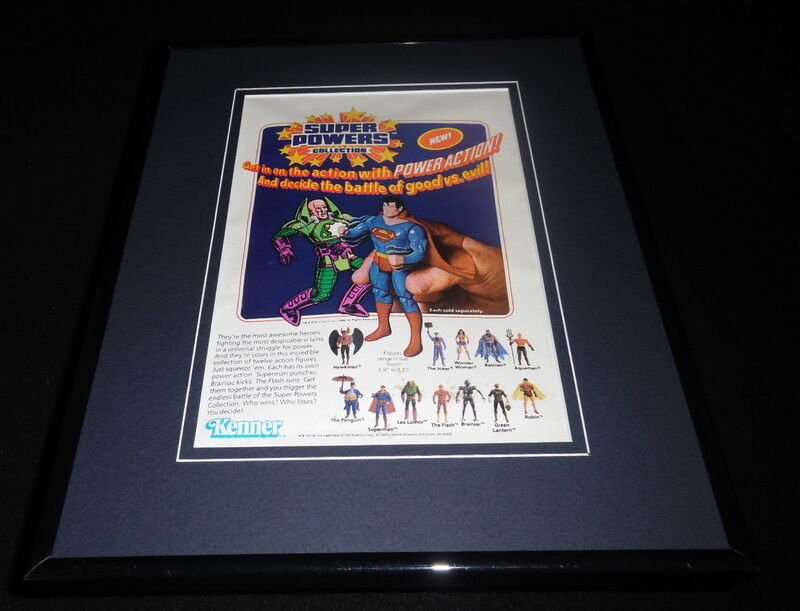 DC Super Powers Action Figures 1985 Framed 11x14 ORIGINAL Vintage Advertisement