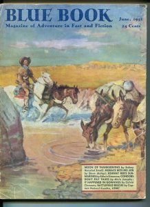 BLUE BOOK PULP-JUNE 1951-CLARK COVER-DAVY CROCKETT-SAX ROHMER-FOX-MCNEIL G/VG