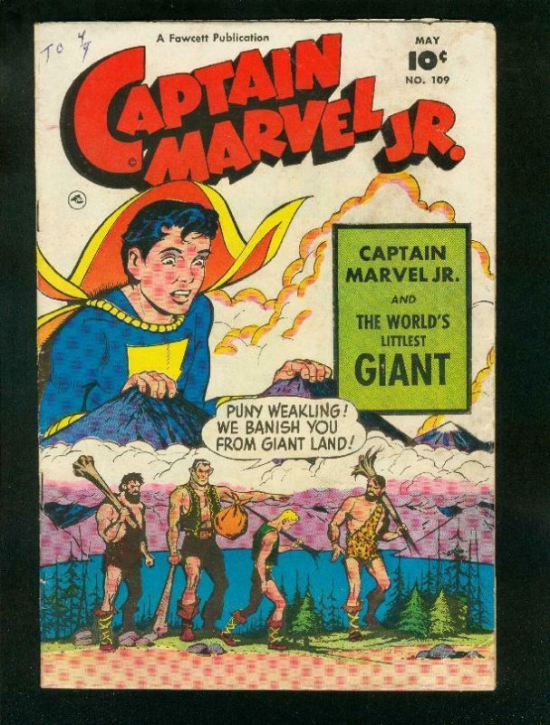 CAPTAIN MARVEL JR #109 1952-SPACE TRAVEL-FAWCETT-very good VG