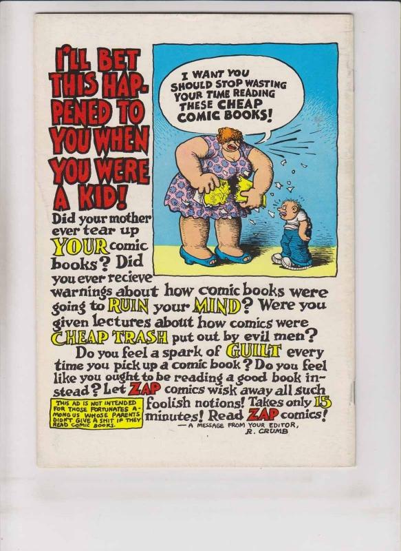 Zap Comix #0 VF (6th) print apex ROBERT CRUMB underground comix