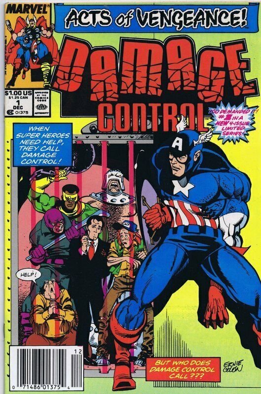 Damage Control #1 ORIGINAL Vintage 1989 Marvel Comics Captain America 