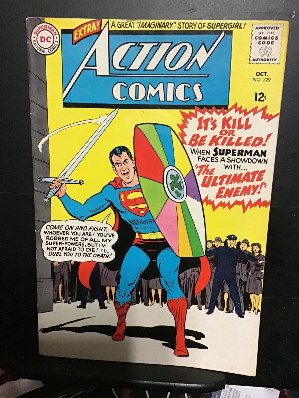 Action Comics #329  (1965)  Krypton tale, Supergirl vs Drang! VF/NM Boca CERT!