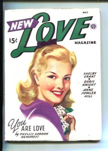 PULP:  NEW LOVE-AUG 1946-ROMANTIC PULP FICTION-PIN-UP GIRL COVER-DEMAREST-vg