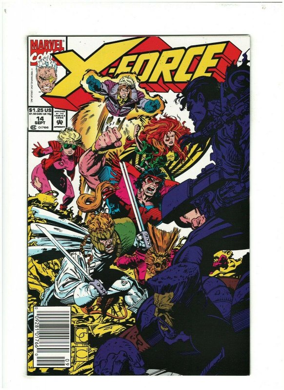 X-Force #14 NM- 9.2 Newsstand Marvel Comics Deadpool Cameo, Greg Capullo Cover 