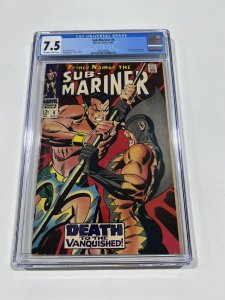 SUB-MARINER 6 CGC 7.5 OW/W PAGES MARVEL 1968