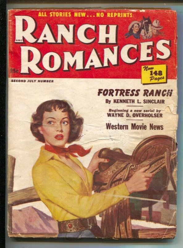 Ranch Romances 7/22/1951-Headlight cover-Passage West John Payne & Dennis O...