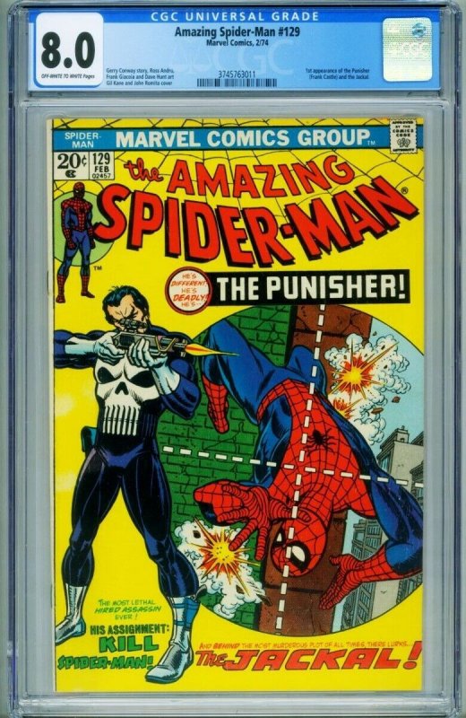 AMAZING SPIDER-MAN #129-1st appearance PUNISHER-CGC 8.0 MARVEL KEY 3745763011