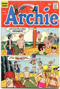 Archie #193 1969-Betty-Veronica-Jughead- surfing surfboard cover G/VG