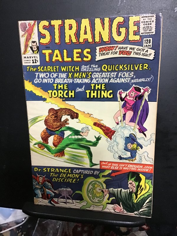 Strange Tales #128 (1965) Scarlet witch, Quiksilver! FN/VF Oregon CERT!