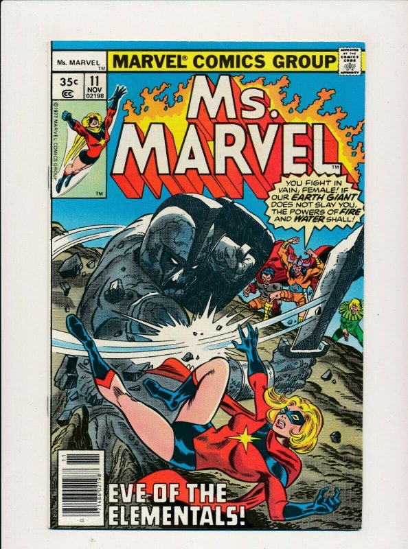 Marvel 1977 Ms. MARVEL #11 Eve of the Elementals  VERY FINE (PF908)