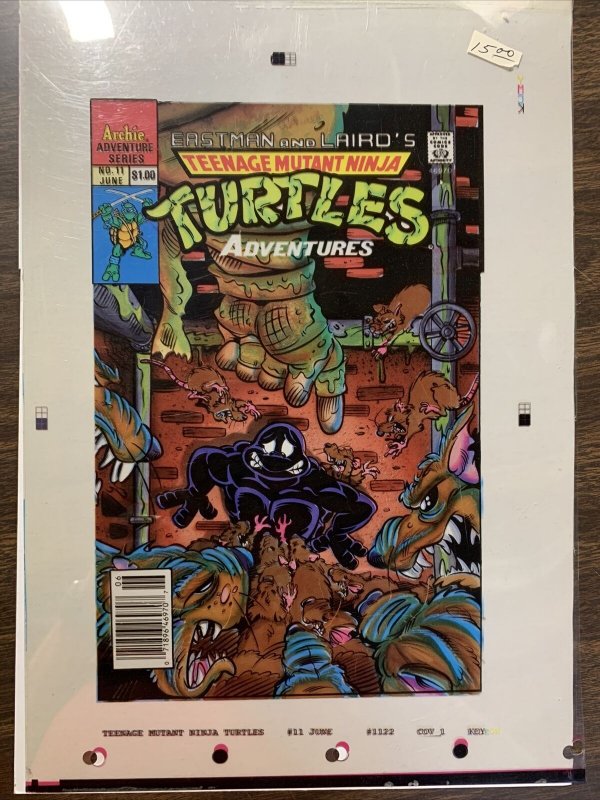 teenage mutant ninja turtles adventures 11 Archie cover transparency Proof art 