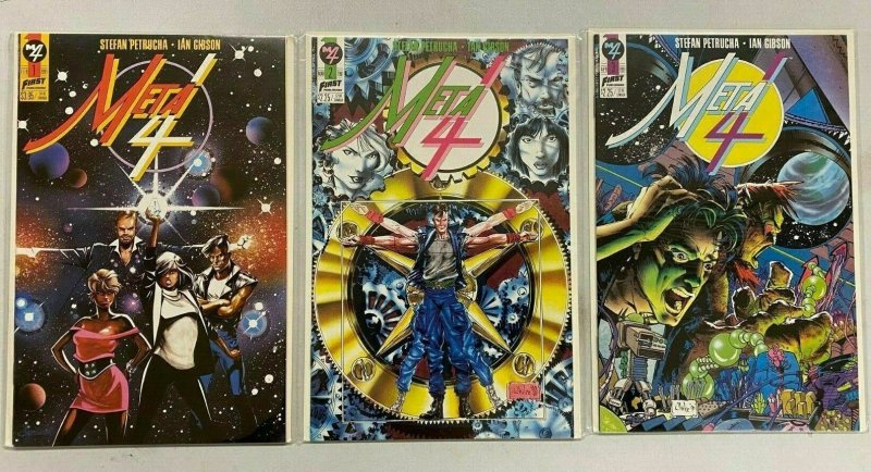 Meta 4 First Comics set:#1-3 avg 8.5 VF+ (1991) 