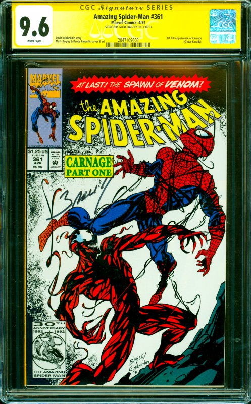 Amazing Spider-Man #361 CGC Graded 9.6 1st full appearance of Carnage (Cletus...