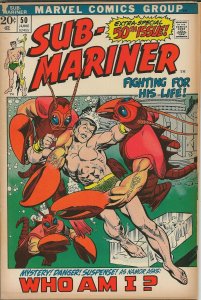 Sub Mariner #50 ORIGINAL Vintage 1972 Marvel Comics 1st Namorita