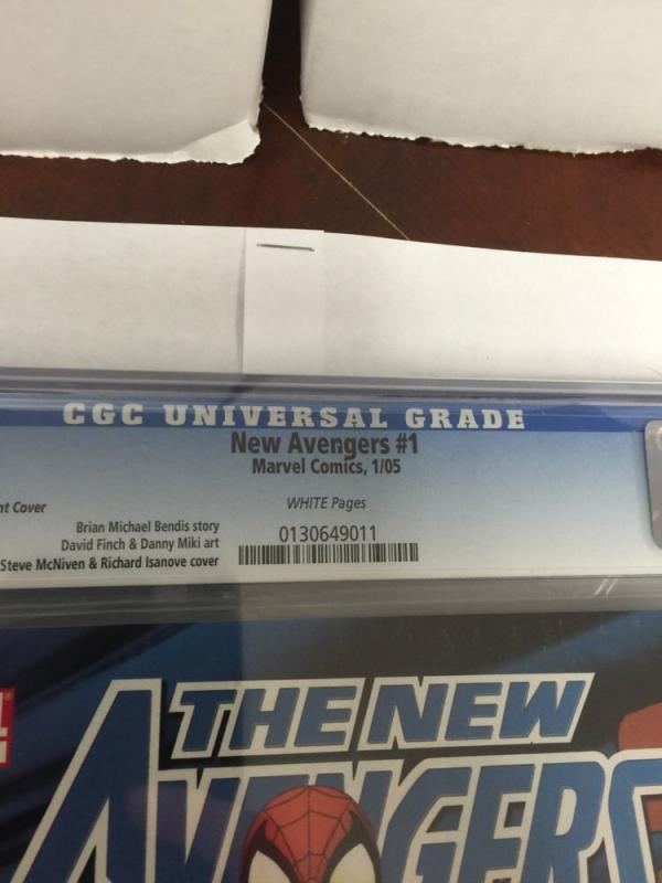 The New Avengers 1 Spider-Man Variant Cgc 9.8 White Pages