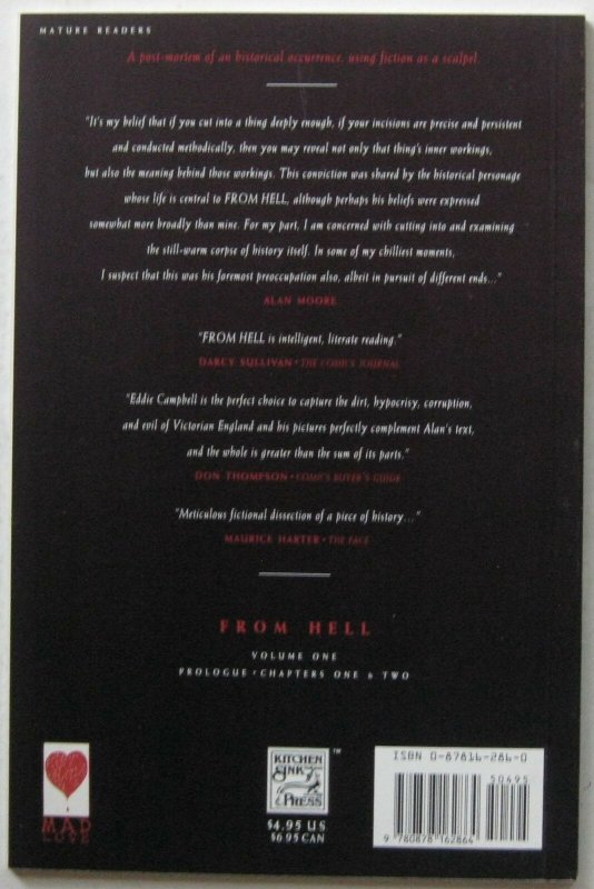 From Hell Volume One (Mad Love/Tundra Publishing/Kitchen Sink), NM, Third Print