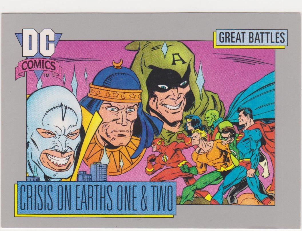 1991 DC Cosmic Card 142 Crisis on Earths One & Two Comic