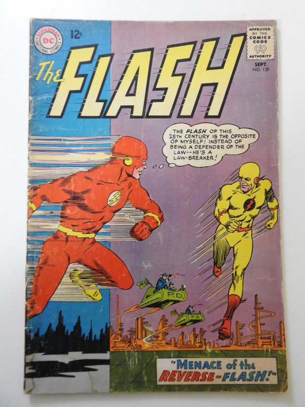 The Flash #139 (1963) VG- Condition 1st App of Reverse Flash! moisture stain