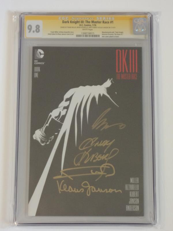 Dark Knight III: Master Race #1 CGC SS 9.8; Andy Kubert! F. Miller, + 3 signed!!