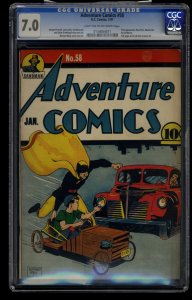 Adventure Comics #58 CGC FN/VF 7.0 Light Tan to Off White 1st Manhunter!